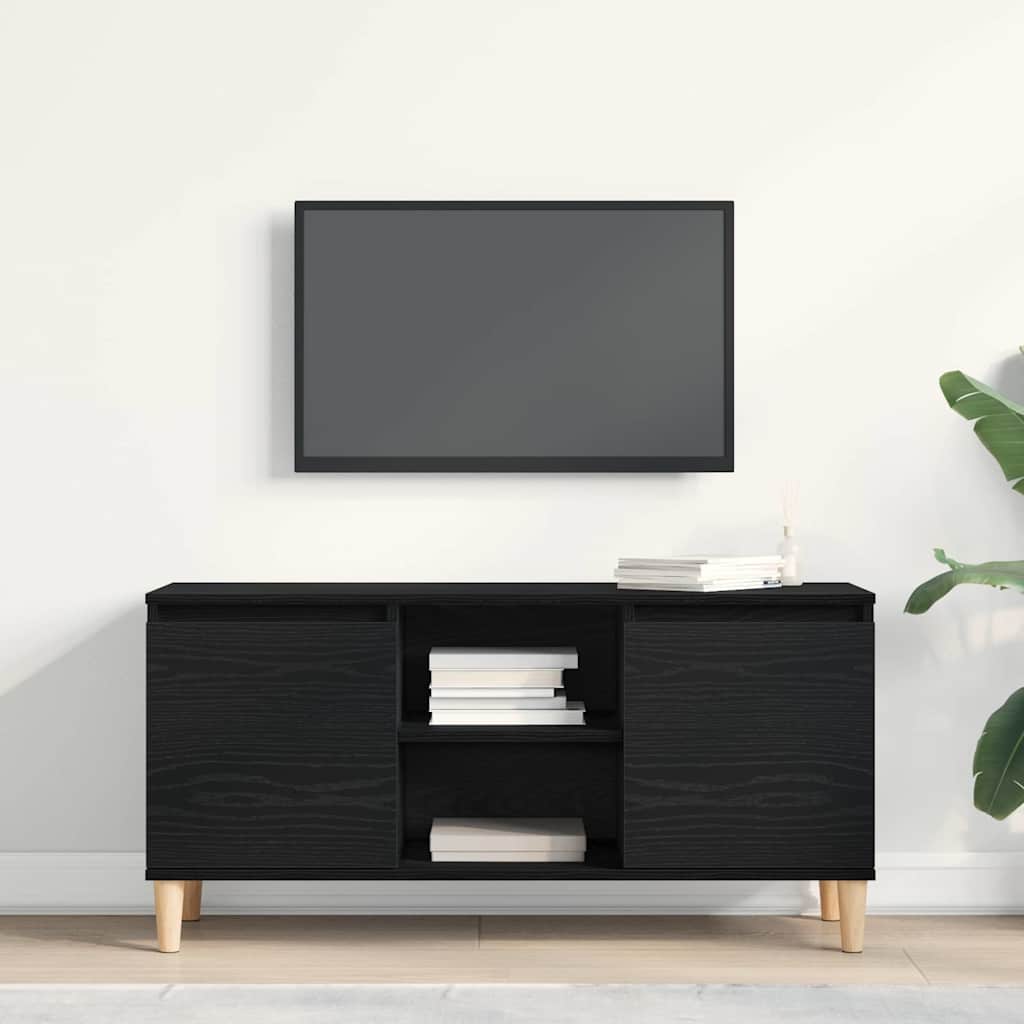 Televizní Skříň 102 X 35 X 50 Cm Černý Dub Kompozitní Dřevo