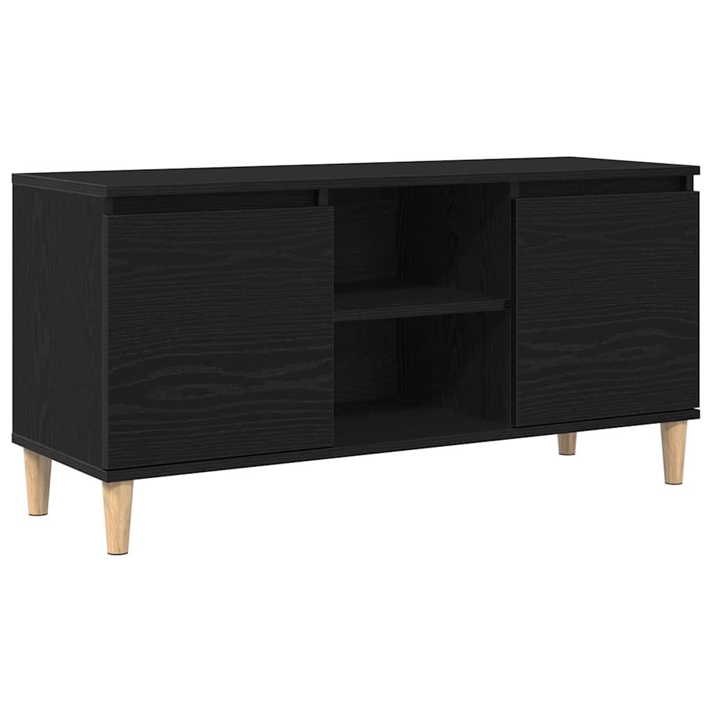 Televizní Skříň 102 X 35 X 50 Cm Černý Dub Kompozitní Dřevo