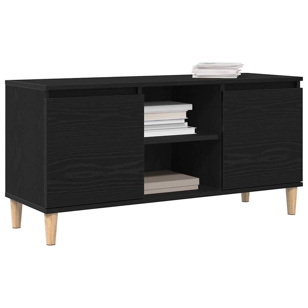 Televizní Skříň 102 X 35 X 50 Cm Černý Dub Kompozitní Dřevo