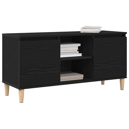 Televizní Skříň 102 X 35 X 50 Cm Černý Dub Kompozitní Dřevo