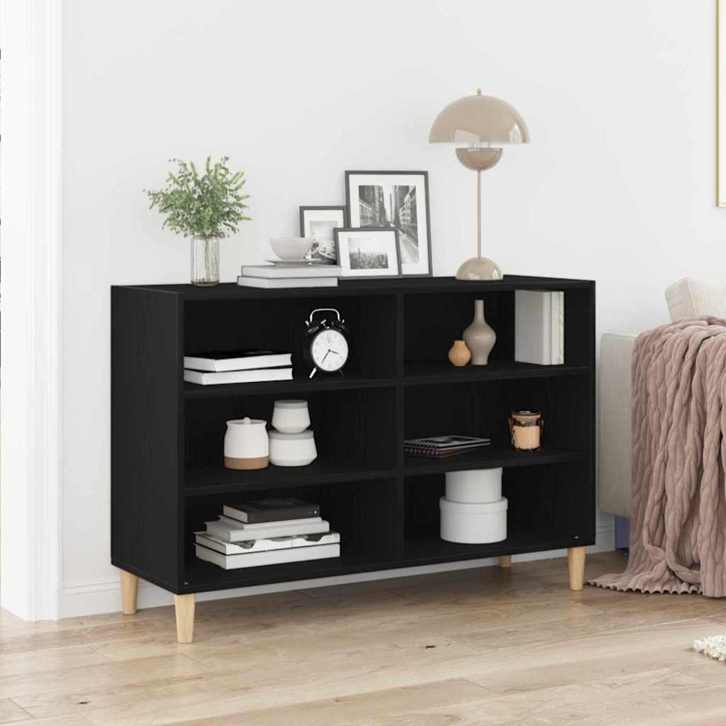 Servírovací Skříň 103,5 X 35 X 70 Cm Kompozitní Dřevo Černý Dub
