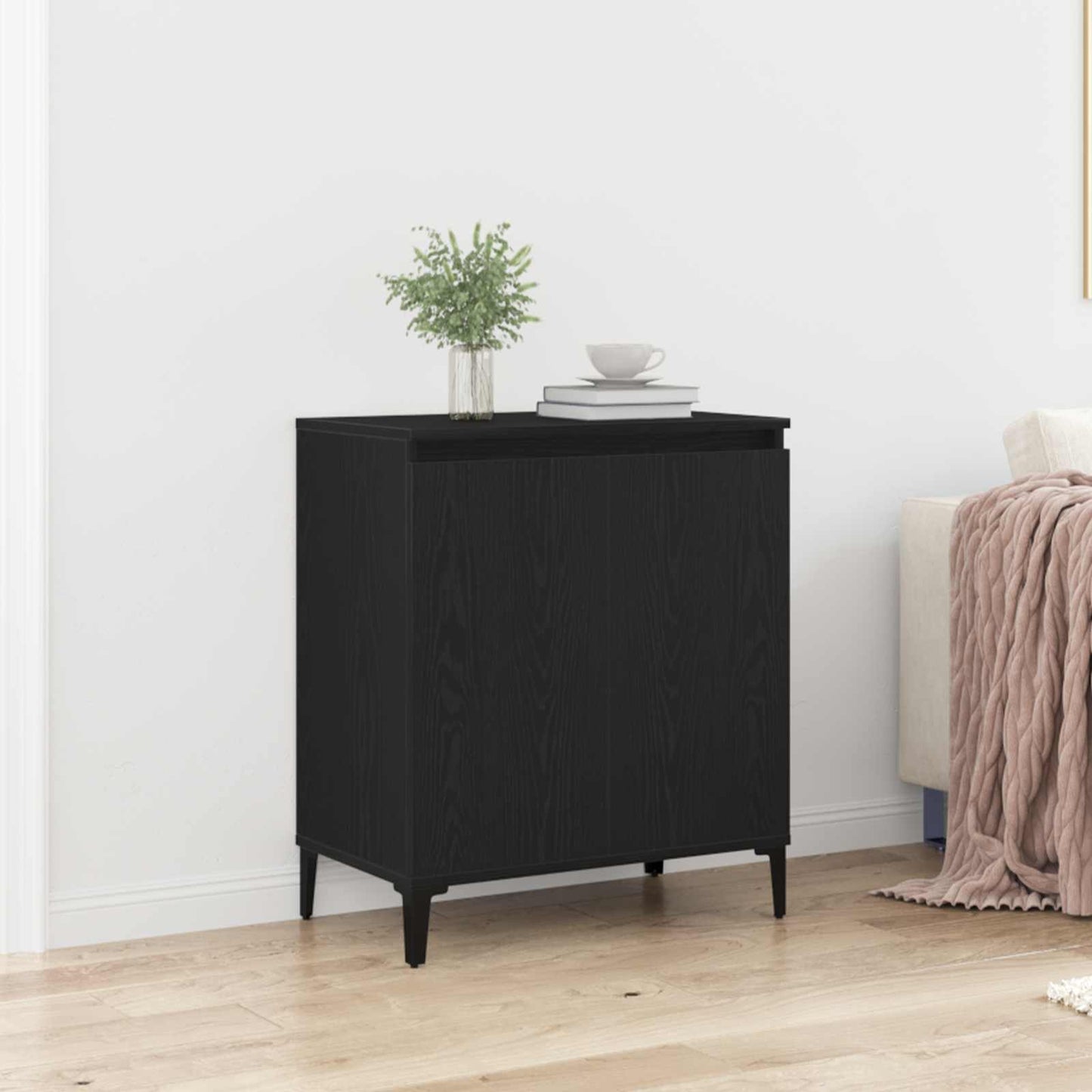 Servírovací Skříň Černý Dub 60 X 35 X 70 Cm Kompozitní Dřevo