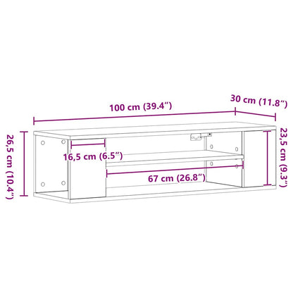 Televizní Skříň 100 X 30 X 26,5 Cm Staré Dřevo Kompozitní Dřevo
