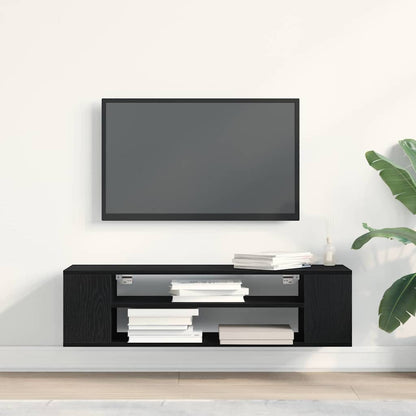 Televizní Skříň 100 X 30 X 26,5 Cm Černý Dub Kompozitní Dřevo