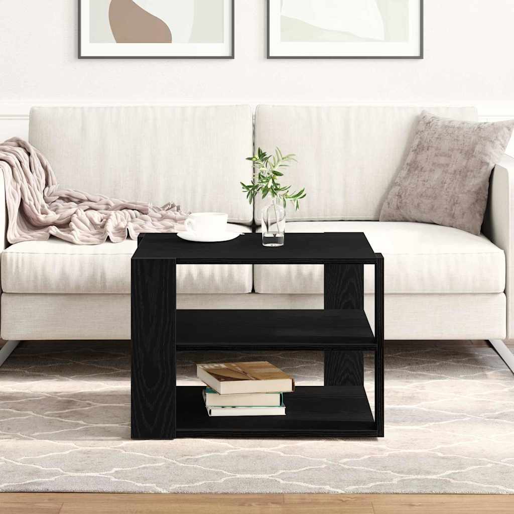 Konferenční Stolek Černý Dub 58 X 58 X 40 Cm Dřevěný Materiál