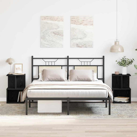 Noční Skříňka 2 Ks Černý Dub 35 X 35 X 55 Cm Kompozitní Dřevo