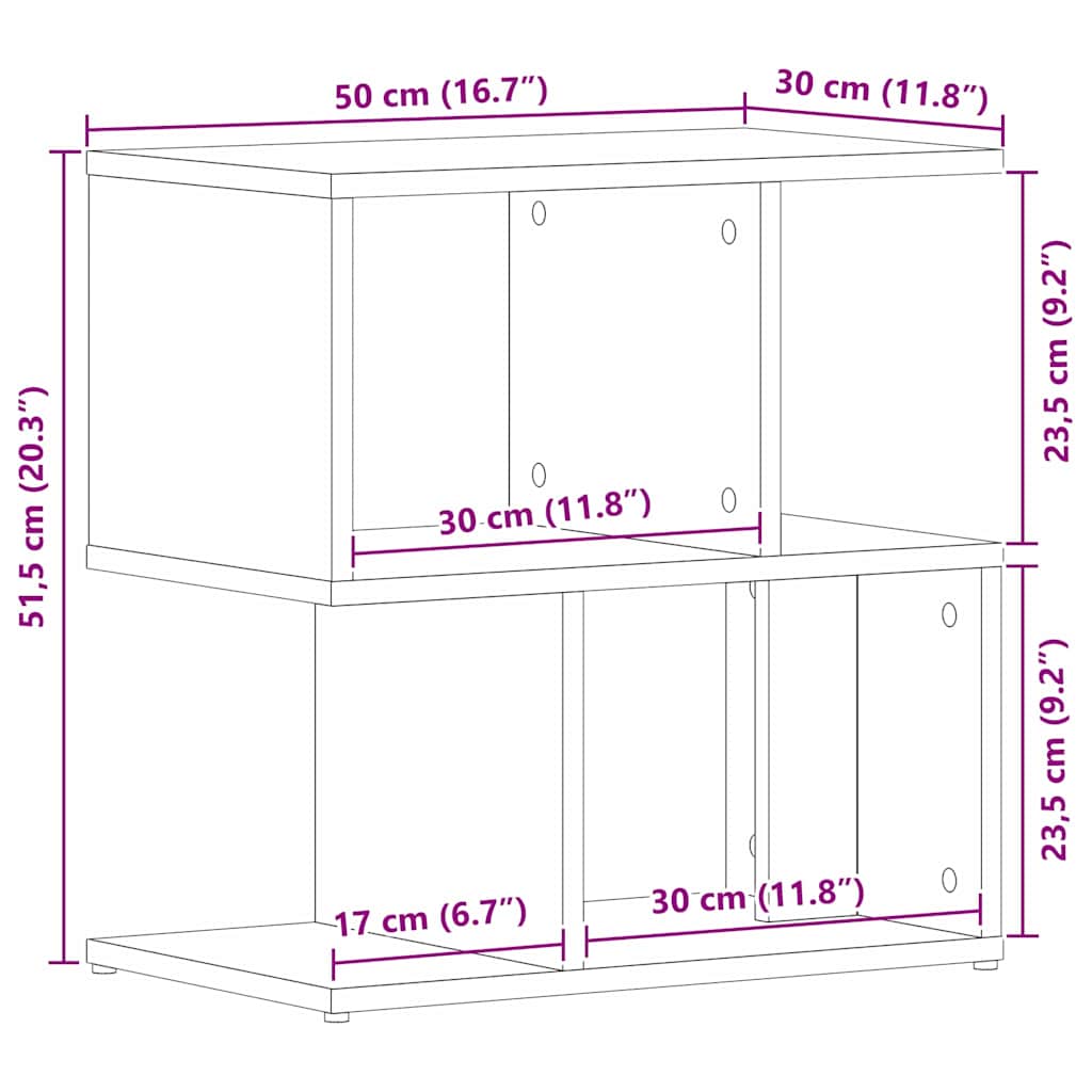 Noční Skříňka 2 Ks Černý Dub 50 X 30 X 51,5 Cm Kompozitní Dřevo