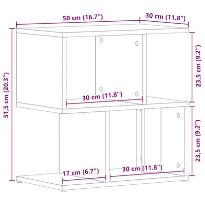 Noční Skříňka 2 Ks Černý Dub 50 X 30 X 51,5 Cm Kompozitní Dřevo