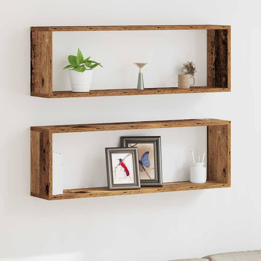 Nástěnné Poličky Nástěnná Montáž 2 Pcs Staré Dřevo