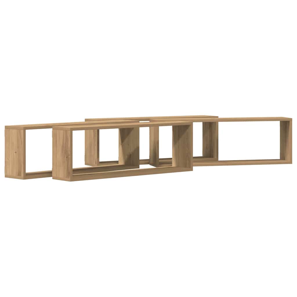 Nástěnné Poličky Nástěnná Montáž 4 Pcs Umělecký Dub