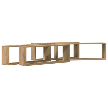 Nástěnné Poličky Nástěnná Montáž 4 Pcs Umělecký Dub