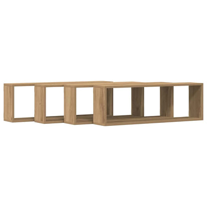 Nástěnné Poličky Nástěnná Montáž 4 Pcs Umělecký Dub