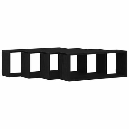 Nástěnné Poličky Nástěnná Montáž 4 Pcs Černý Dub