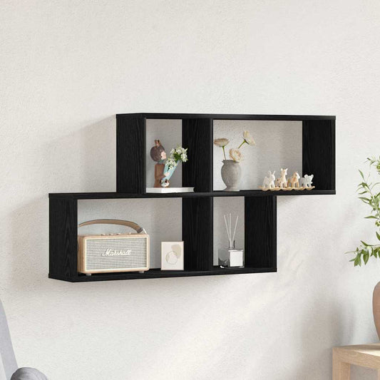 Nástěnná Polička Nástěnná Montáž Černý Dub 76 X 15 X 53 Cm