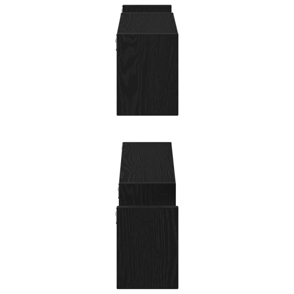 Nástěnná Polička Nástěnná Montáž 2 Pcs Černý Dub