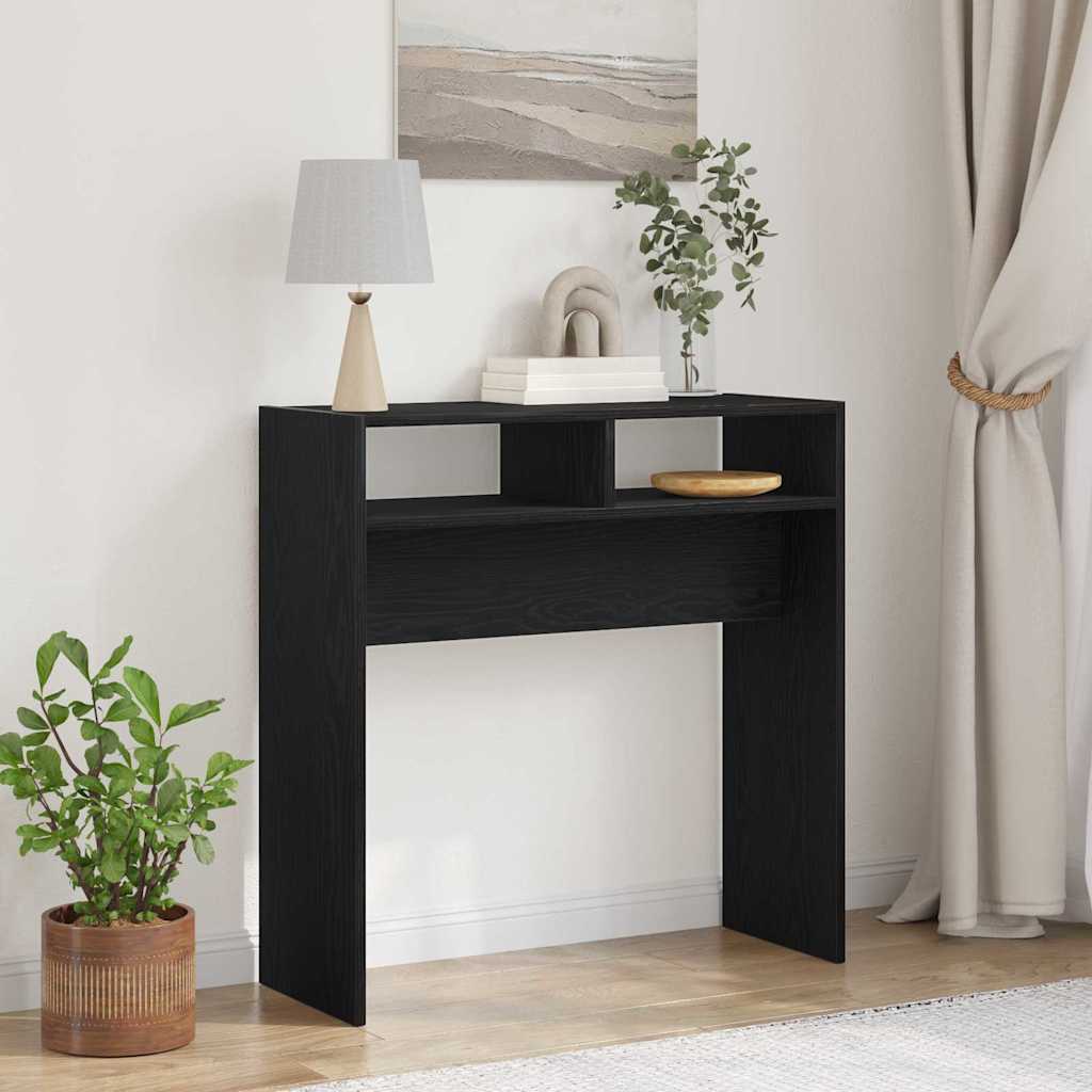 Konzolový Stolek Černý Dub 78 X 30 X 80 Cm Kompozitní Dřevo