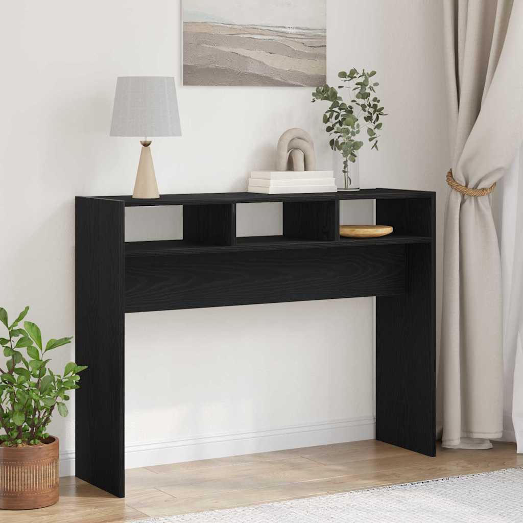 Konzolový Stolek Černý Dub 105 X 30 X 80 Cm Kompozitní Dřevo