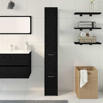 Koupelnová Skříň Černý Dub 25 X 25 X 170 Cm Kompozitní Dřevo