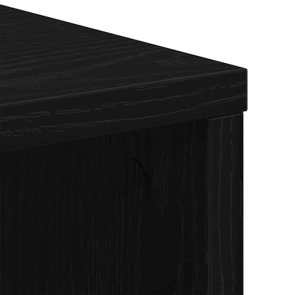 Úložná Skříňka 60 X 35 X 75 Cm Kompozitní Dřevo Černý Dub