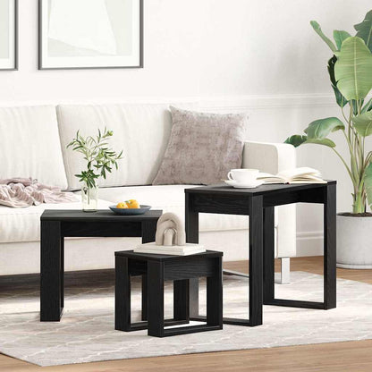 Hnízdové Stolky 3 Ks Černý Dub 61 X 28 X 47 Cm Kompozitní Dřevo
