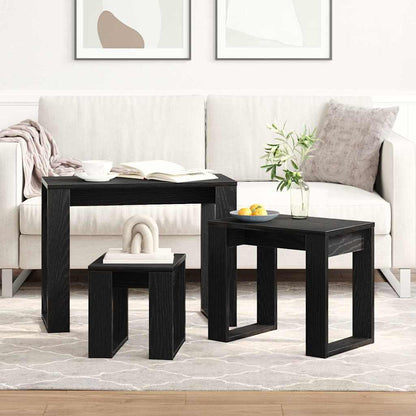 Hnízdové Stolky 3 Ks Černý Dub 61 X 28 X 47 Cm Kompozitní Dřevo
