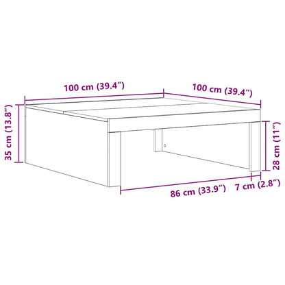 Konferenční Stolek Černý Dub 100 X 100 X 35 Cm Kompozitní Dřevo