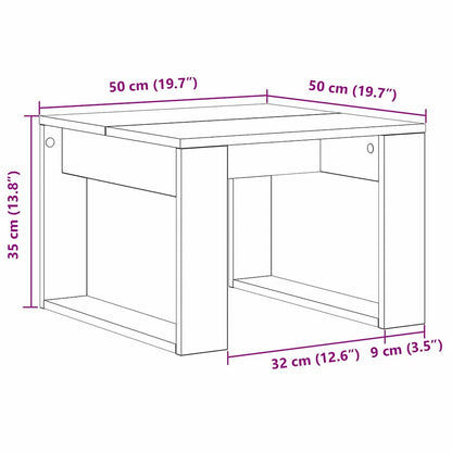Konferenční Stolek Černý Dub 50 X 50 X 35 Cm Kompozitní Dřevo