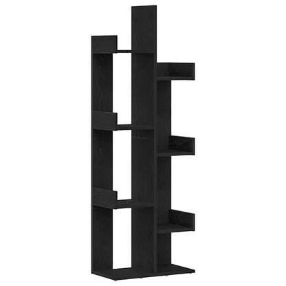 Knihovna 8 Úrovní 48 X 25,5 X 140 Cm Kompozitní Dřevo Černý Dub