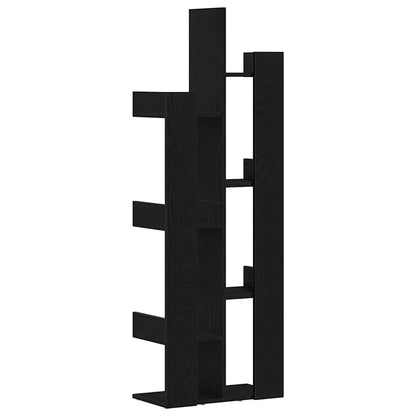 Knihovna 8 Úrovní 48 X 25,5 X 140 Cm Kompozitní Dřevo Černý Dub