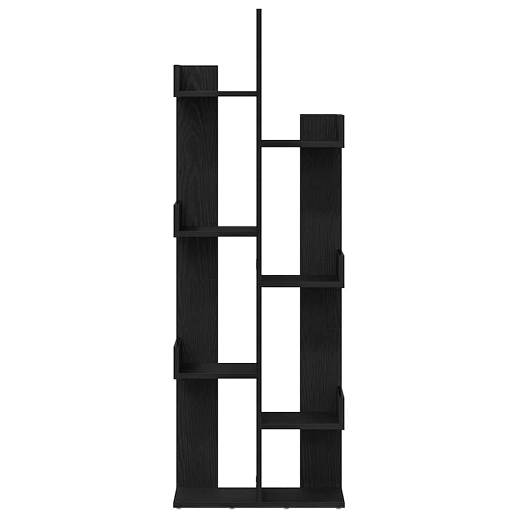 Knihovna 8 Úrovní 48 X 25,5 X 140 Cm Kompozitní Dřevo Černý Dub