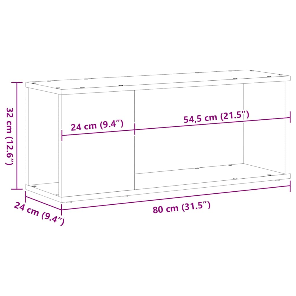 Sestava Tv Skříněk 80 X 24 X 32 Cm Černý Dub Kompozitní Dřevo
