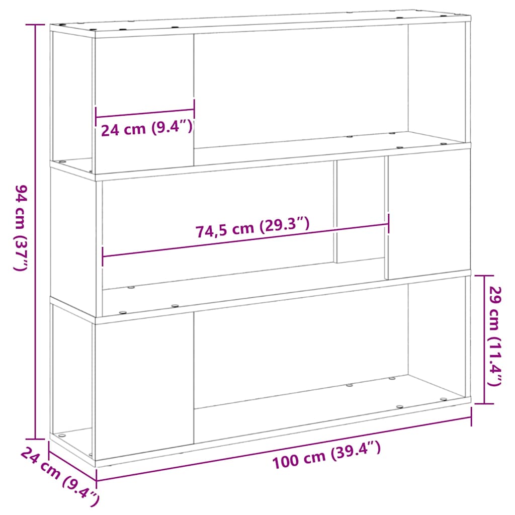 Sestava Tv Skříněk 100 X 24 X 94 Cm Černý Dub Kompozitní Dřevo