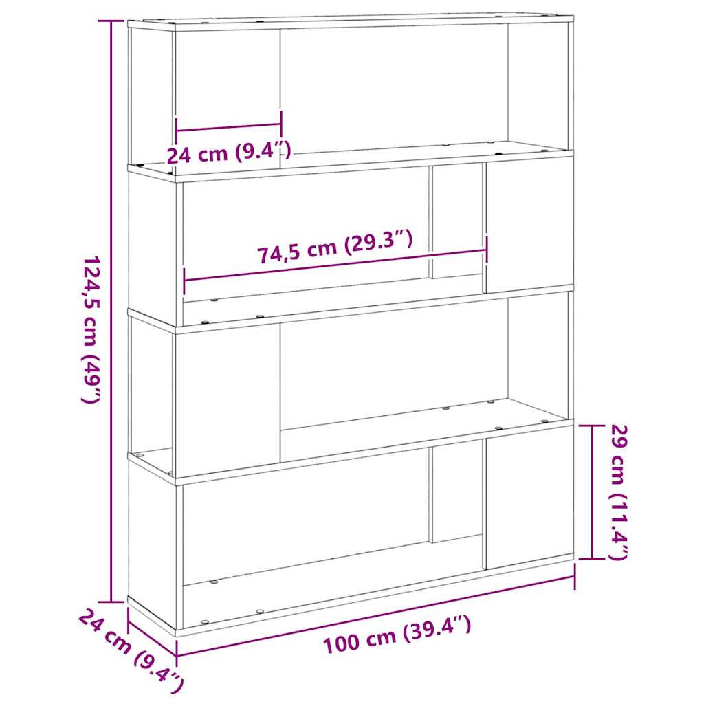 Sestava Tv Skříněk 100 X 24 X 124,5 Cm Černý Dub