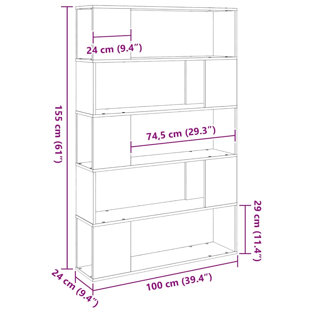 Sestava Tv Skříněk 100 X 24 X 155 Cm Černý Dub Kompozitní Dřevo