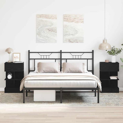 Noční Skříňka 2 Ks Černý Dub 40 X 35 X 65 Cm Kompozitní Dřevo