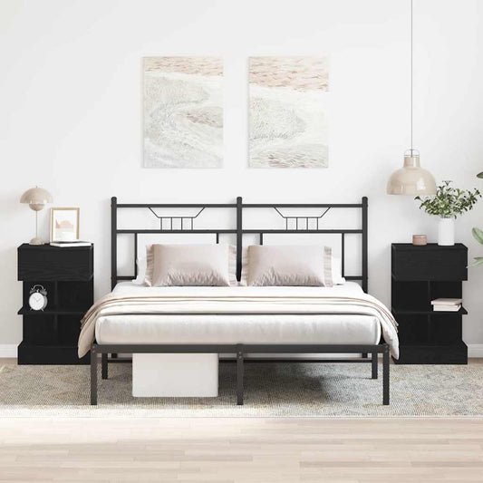 Noční Skříňka 2 Ks Černý Dub 40 X 35 X 65 Cm Kompozitní Dřevo