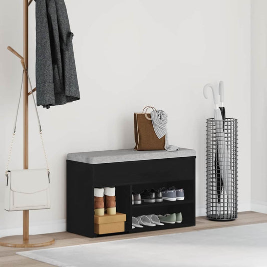 Lavička Na Boty 80 X 30 X 45 Cm Kompozitní Dřevo Černý Dub