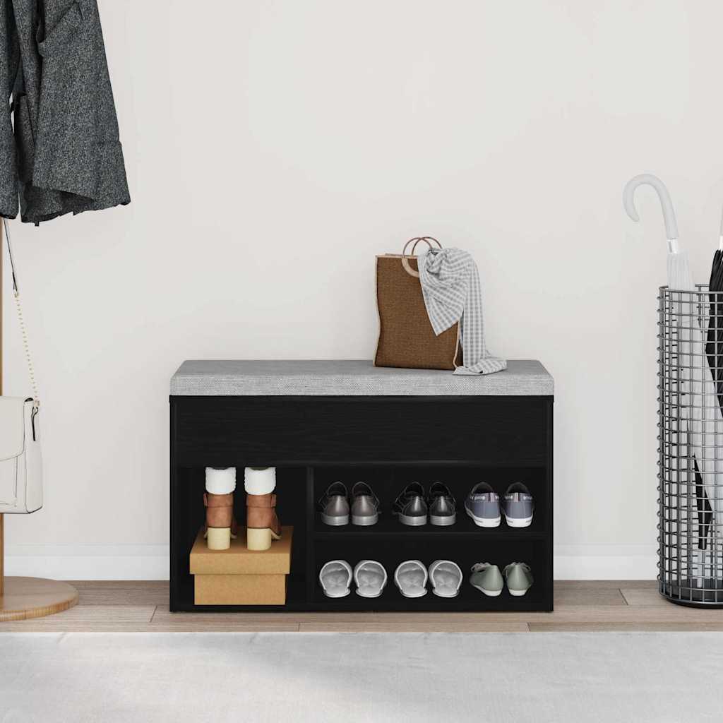 Lavička Na Boty 80 X 30 X 45 Cm Kompozitní Dřevo Černý Dub
