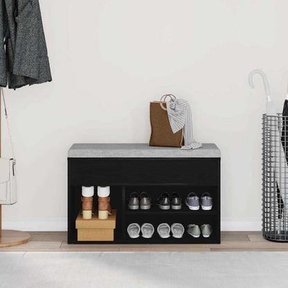 Lavička Na Boty 80 X 30 X 45 Cm Kompozitní Dřevo Černý Dub