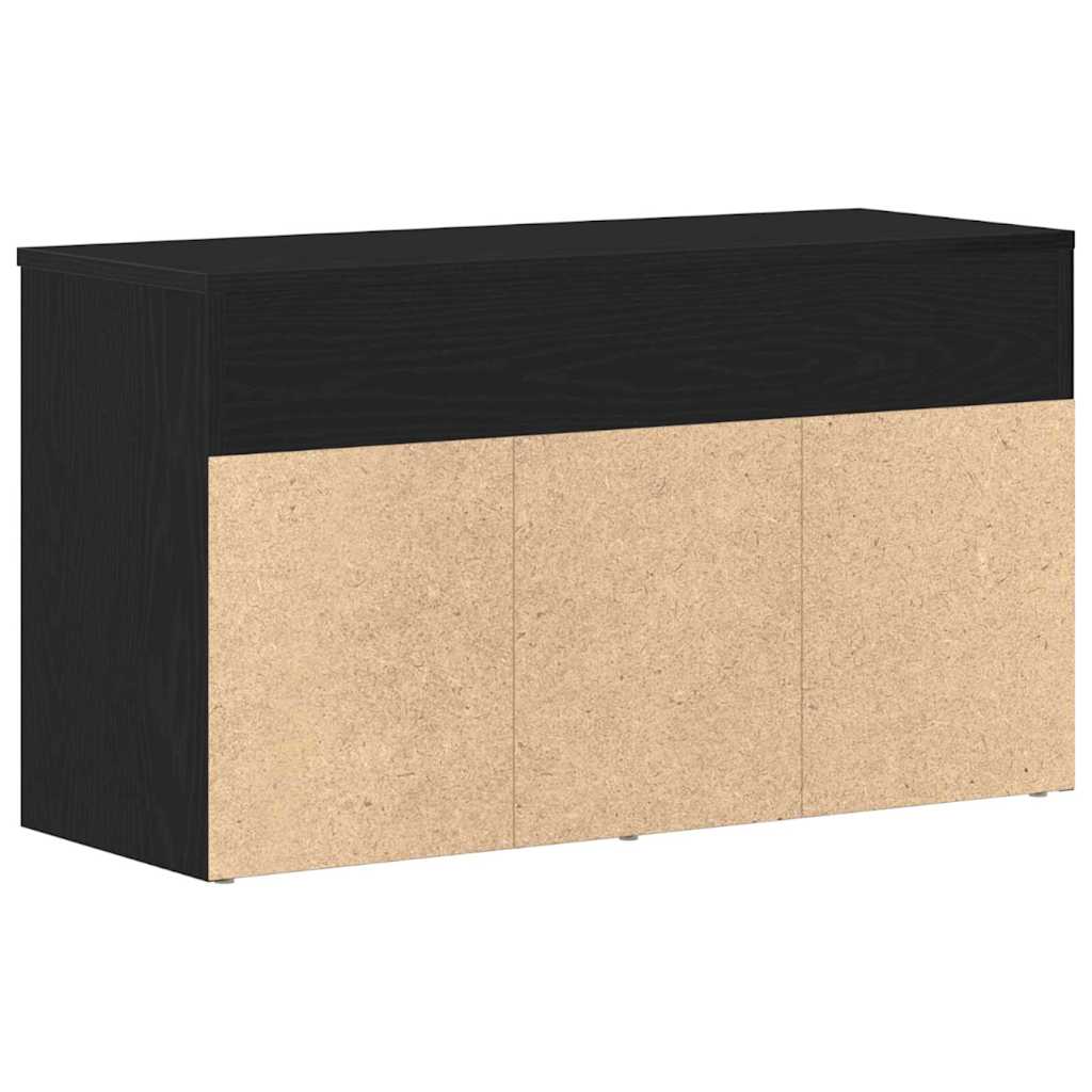 Lavička Na Boty 80 X 30 X 45 Cm Kompozitní Dřevo Černý Dub