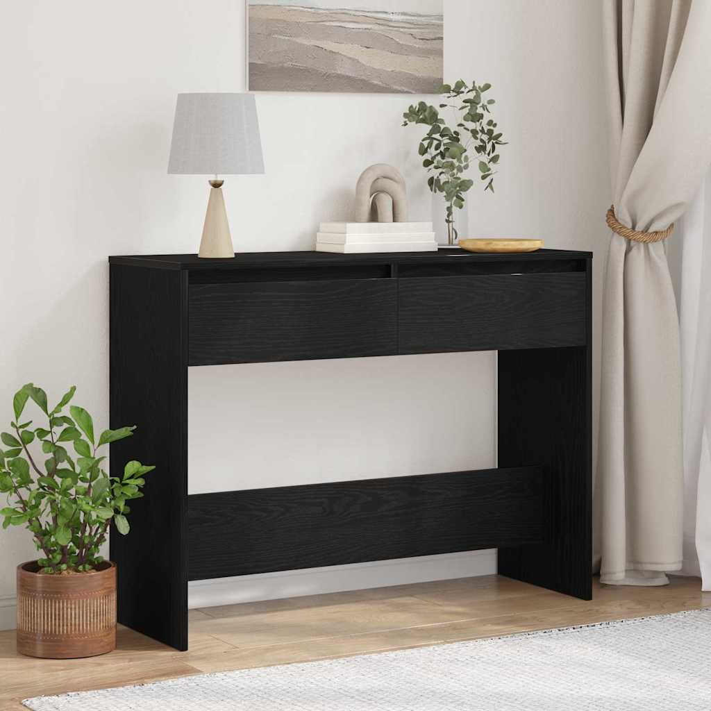 Konzolový Stolek Černý Dub 100 X 35 X 76,5 Cm Kompozitní Dřevo