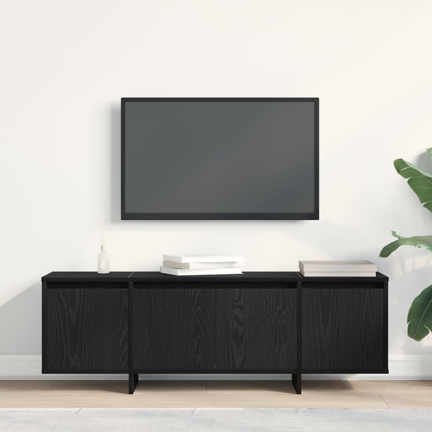 Televizní Skříň 120 X 30 X 40,5 Cm Černý Dub Kompozitní Dřevo
