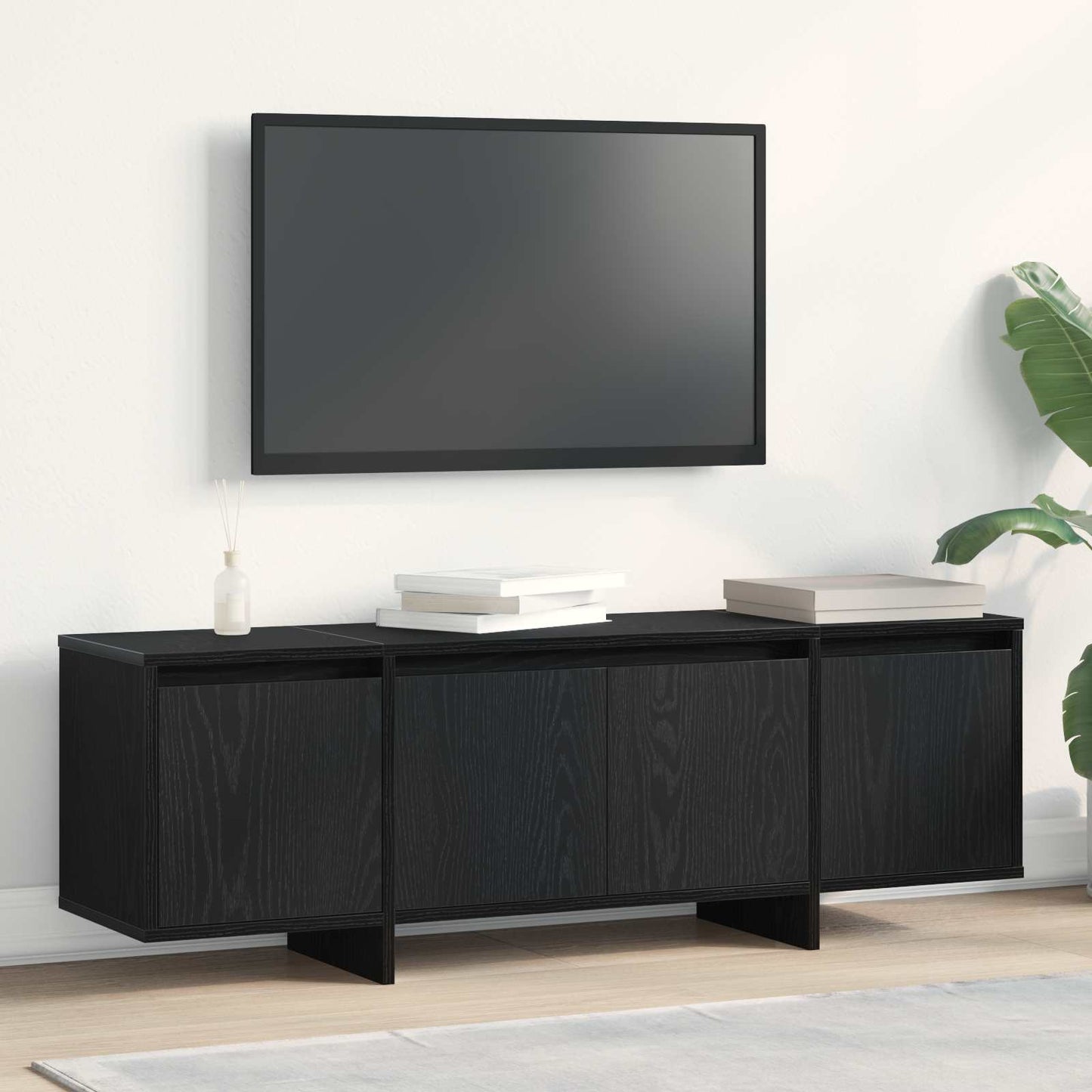 Televizní Skříň 120 X 30 X 40,5 Cm Černý Dub Kompozitní Dřevo