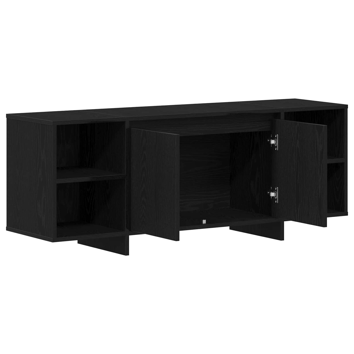 Televizní Skříň 130 X 35 X 50 Cm Černý Dub Kompozitní Dřevo