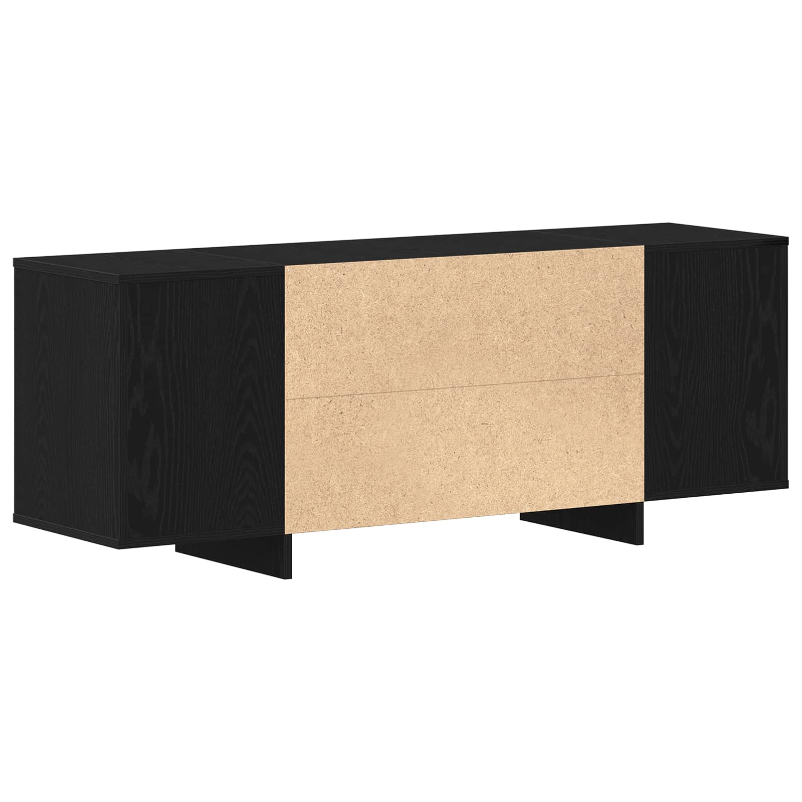 Televizní Skříň 130 X 35 X 50 Cm Černý Dub Kompozitní Dřevo
