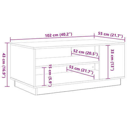 Konferenční Stolek Černý Dub 102 X 55 X 43 Cm Kompozitní Dřevo