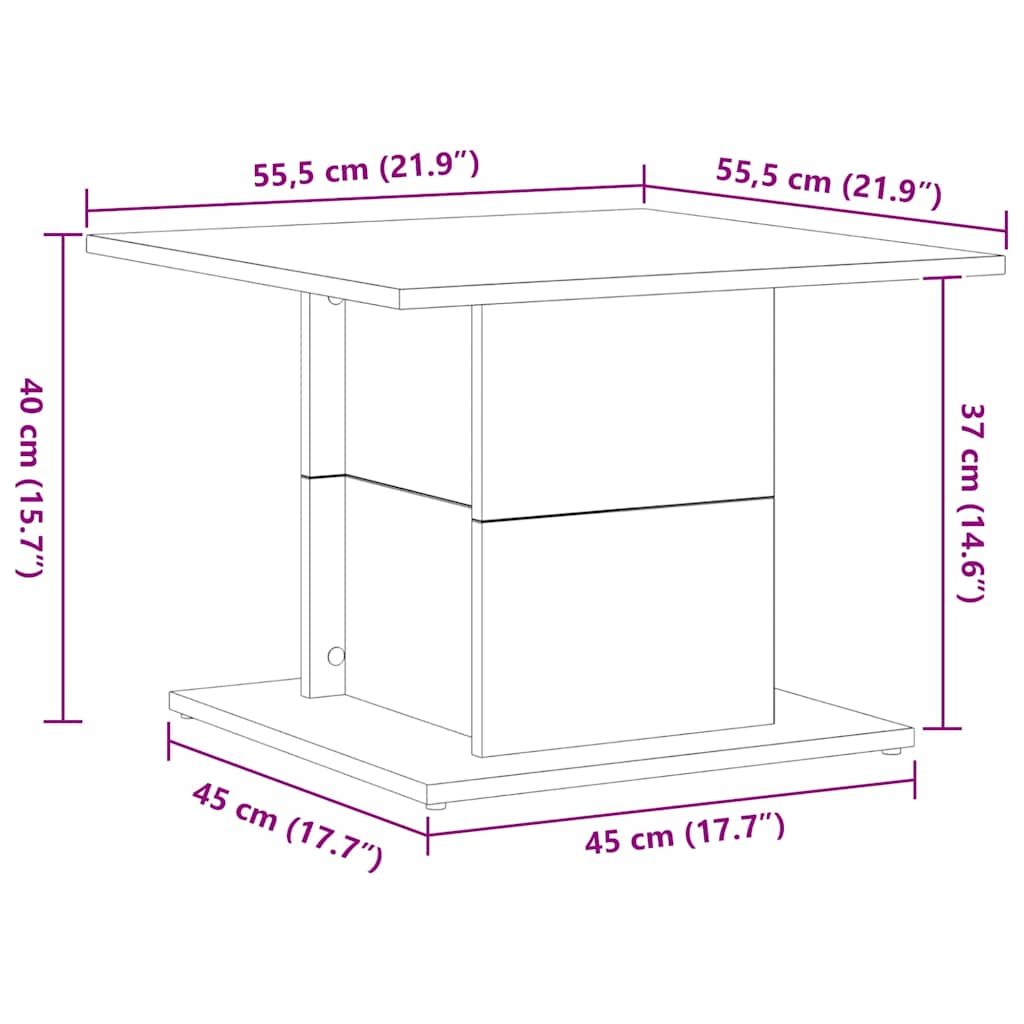 Konferenční Stolek Černý Dub 55,5 X 55,5 X 40 Cm
