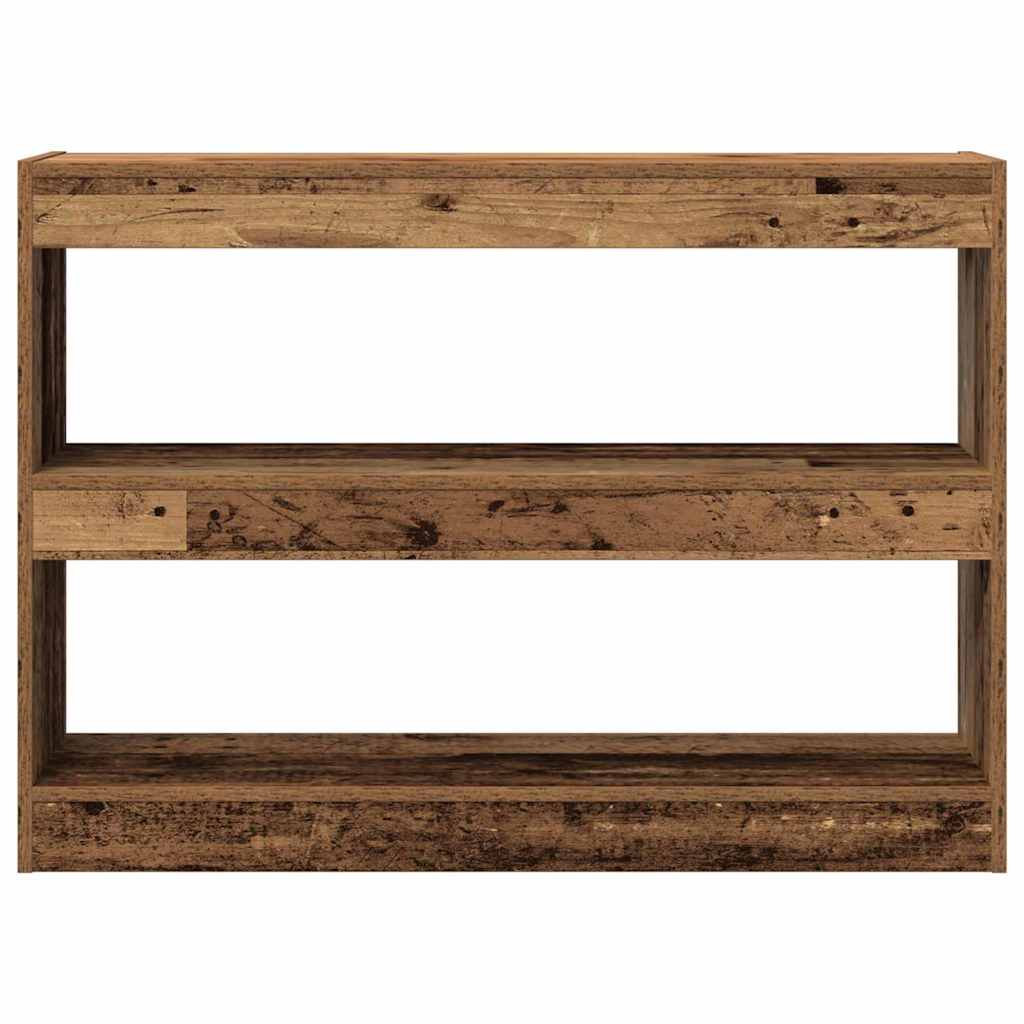 Knihovna 2 Úrovní 100 X 30 X 72 Cm Kompozitní Dřevo Staré Dřevo
