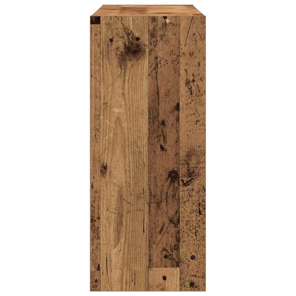 Knihovna 2 Úrovní 100 X 30 X 72 Cm Kompozitní Dřevo Staré Dřevo