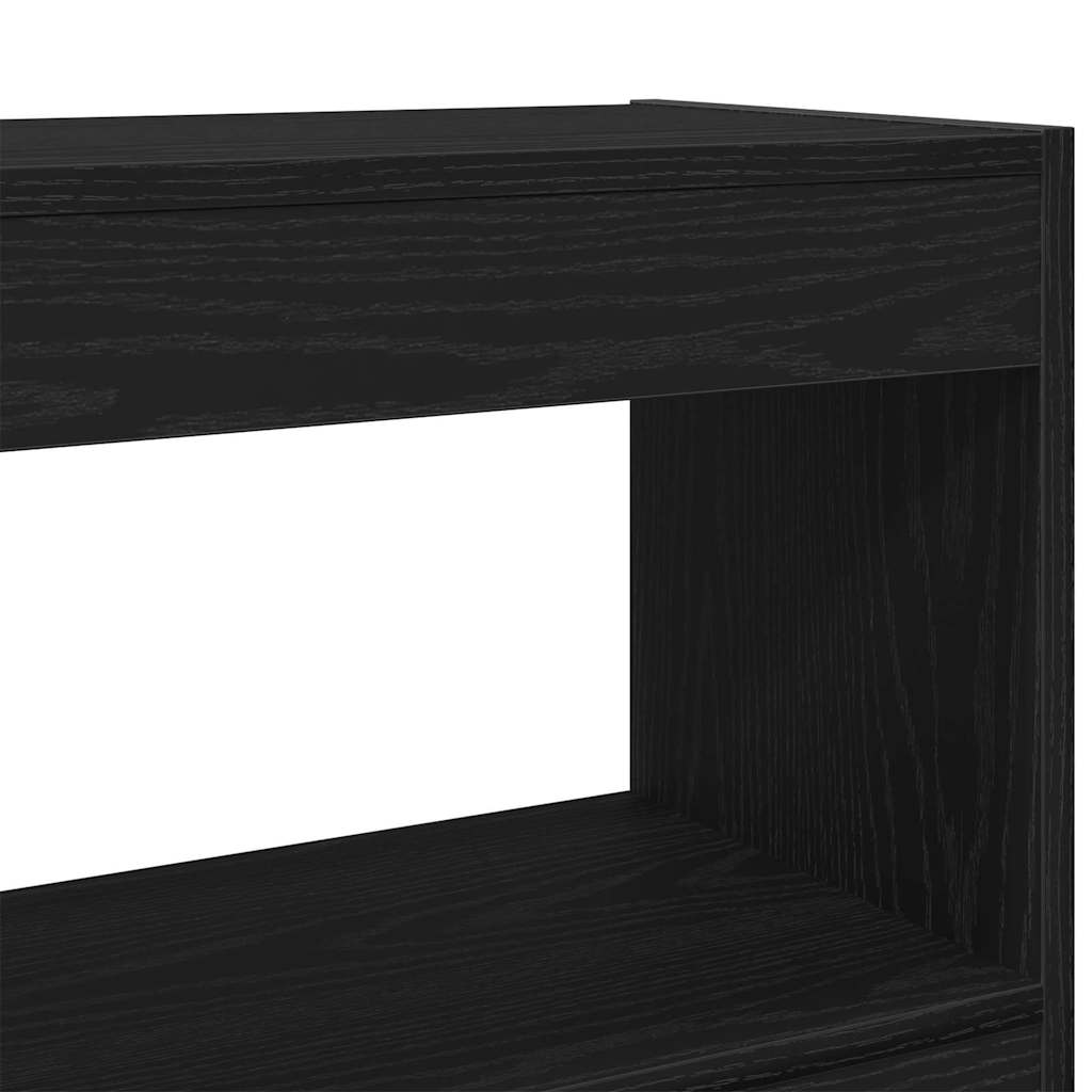 Knihovna 2 Úrovní 100 X 30 X 72 Cm Kompozitní Dřevo Černý Dub